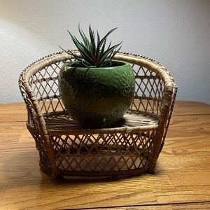 Elegant Woven Rattan Bench Chair